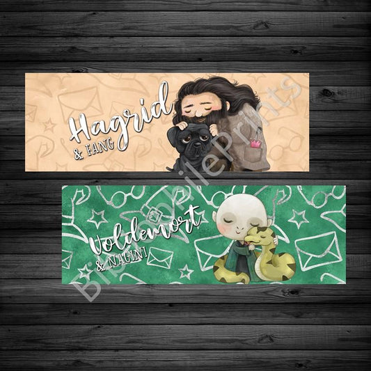 Hagrid and Voldemort Double Sided Bookmark - bibliophileprints