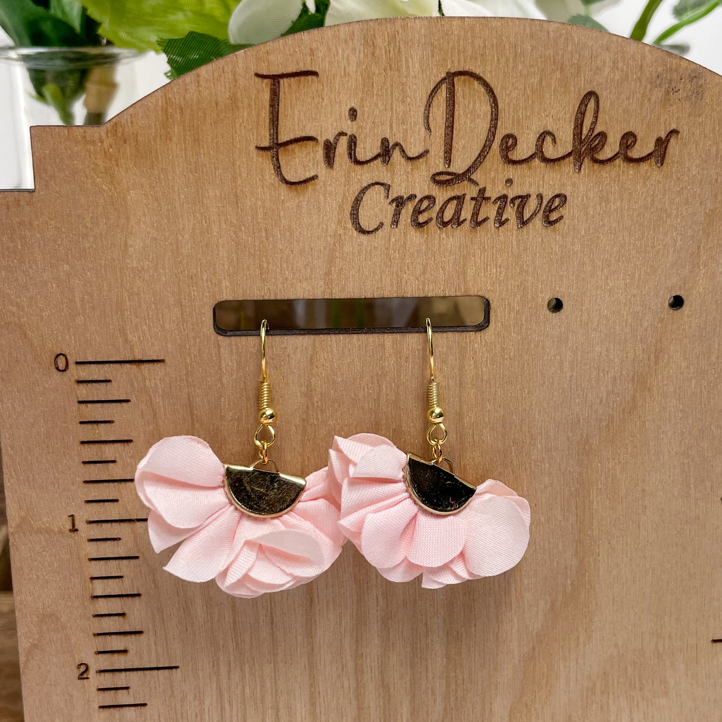 Jackie Style Earrings - Blush Pink Petals | Dangle Earrings with Hooks