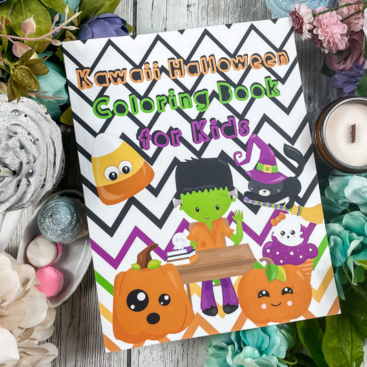 Kawaii Halloween Coloring Books for Kids: Cute Halloween Coloring, 8.5 x 11 inch pages, One Sided, 40 different Coloring pages