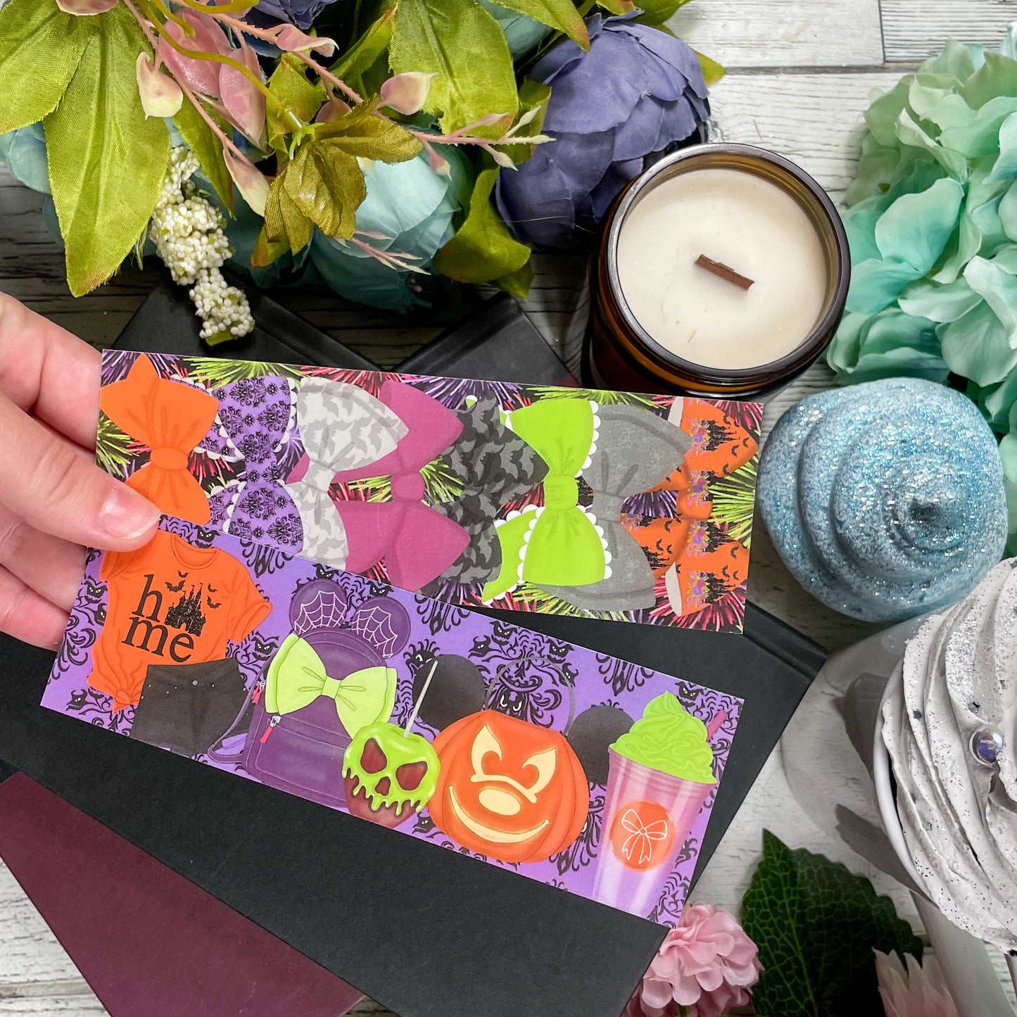 Halloween Planner & Bows Double Sided Bookmark