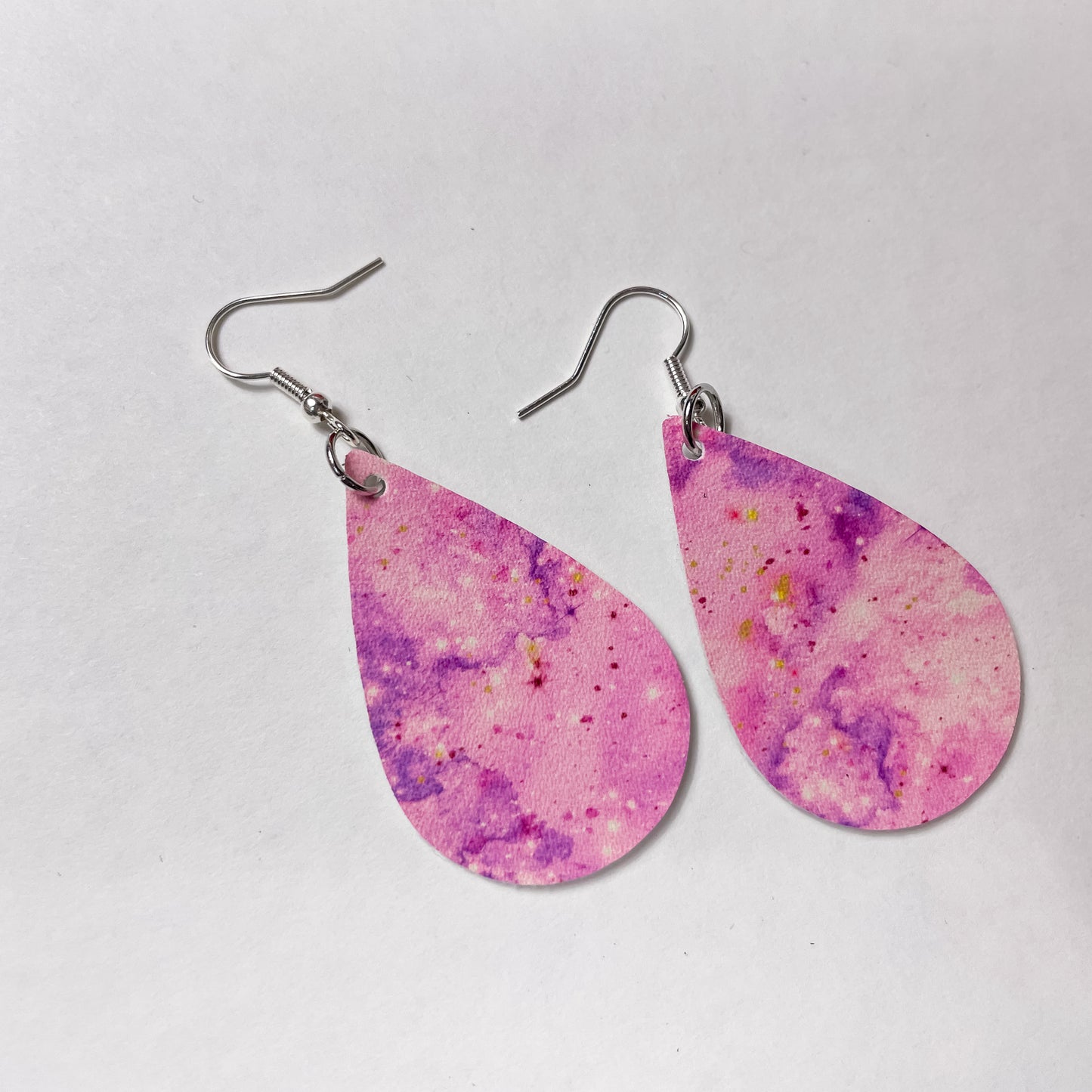 Light Pink Galaxy Earrings | Emily Style Dangle Earrings | Layered Teardrop Shape