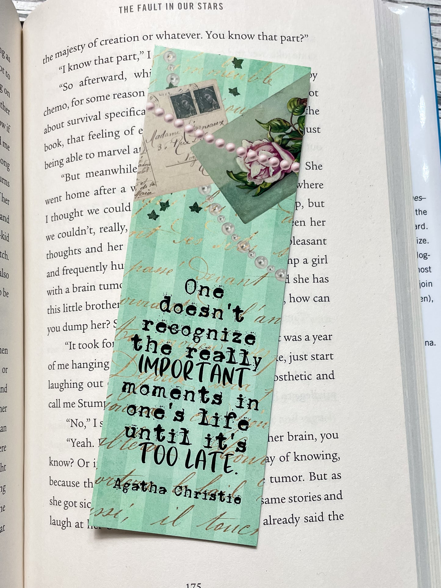 Agatha Christie Quote: One Doesn't Recognize Bookmark