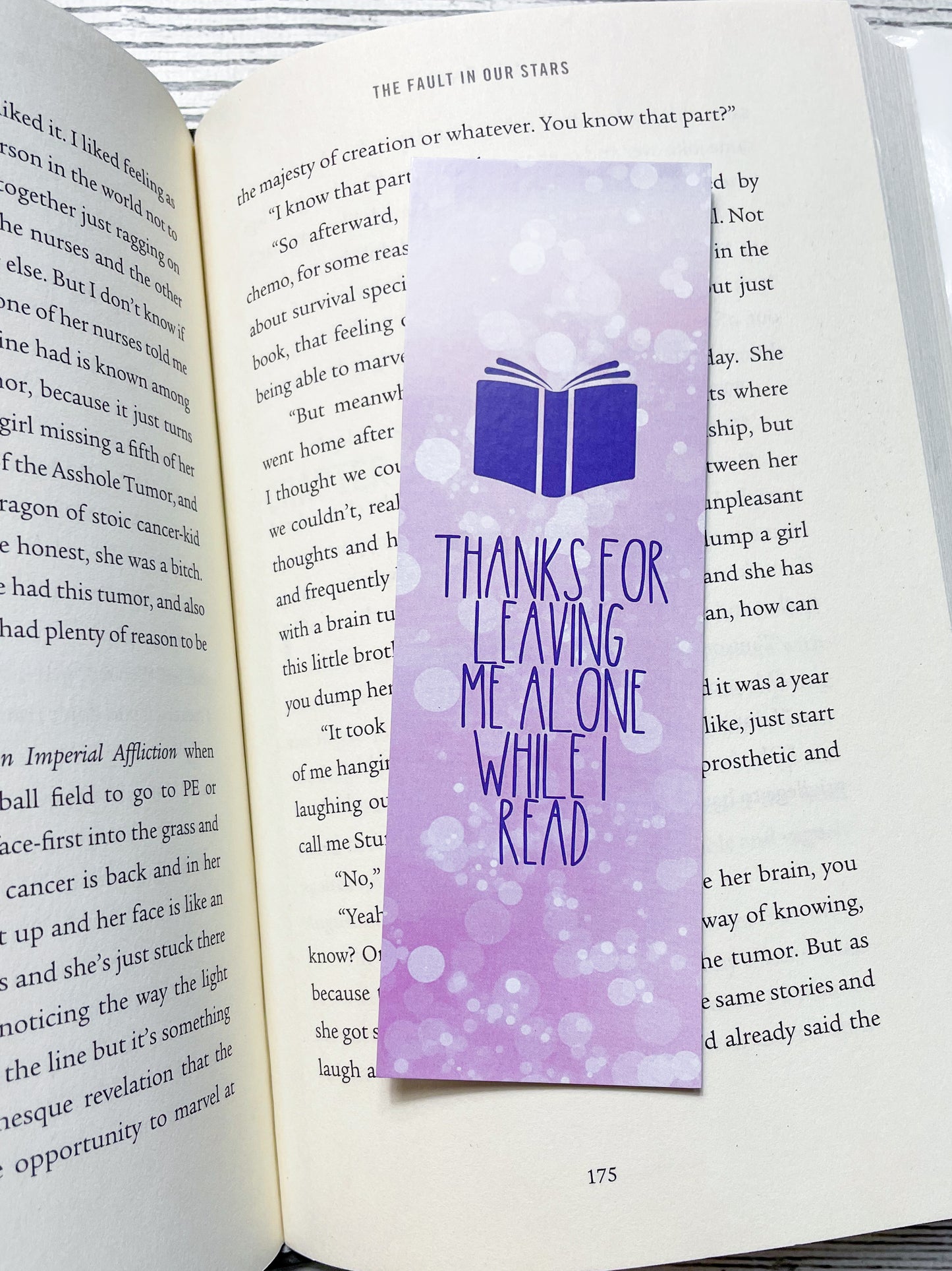 Thanks for Leaving Me Alone While I Read Purple Bookmark