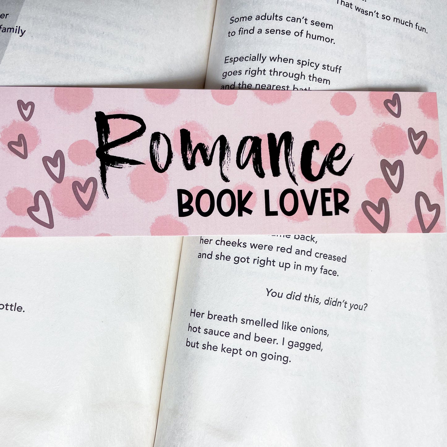 Romance Book Lover Bookmark | Romance Books  | Romance Readers | Pink Bookmarks
