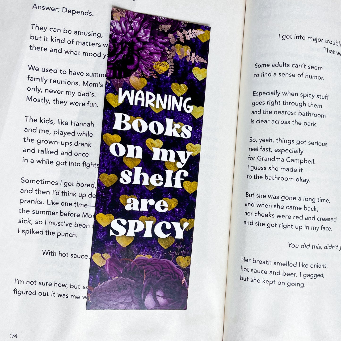Warning: Books on my Shelf are Spicy Bookmark | Romance Books  | Romance Readers | Funny Bookmarks