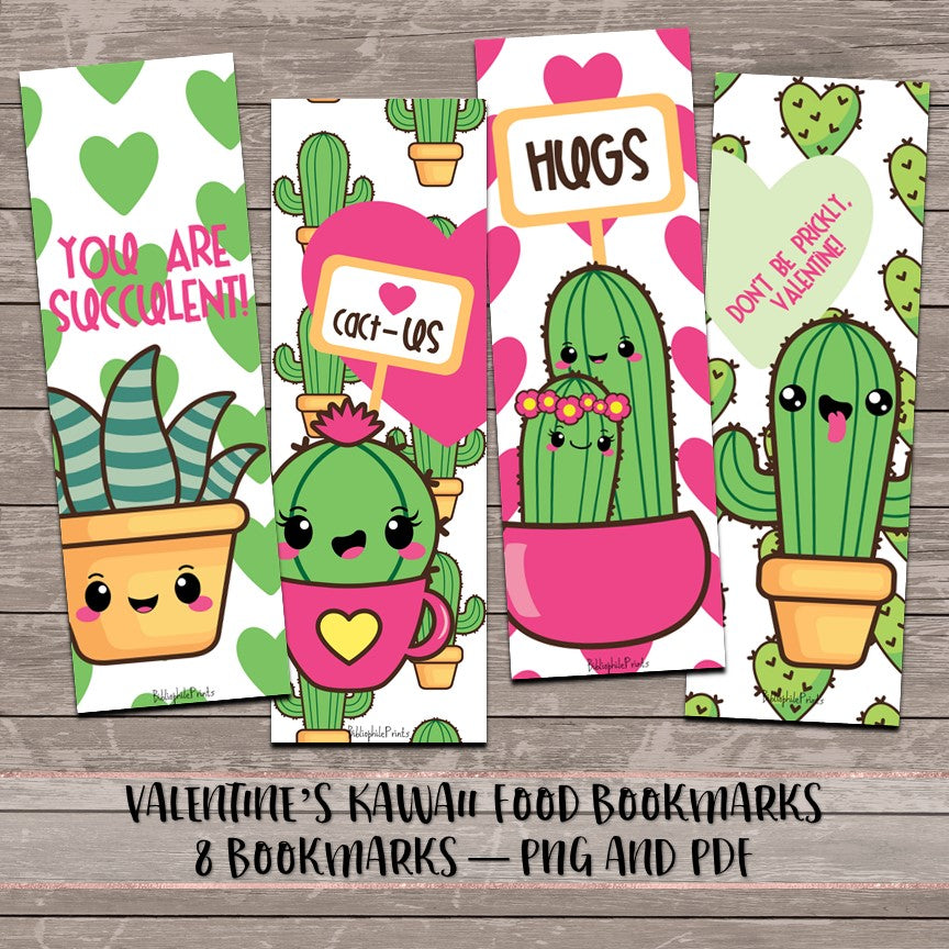 Kawaii Cactus  - Digital Bookmarks