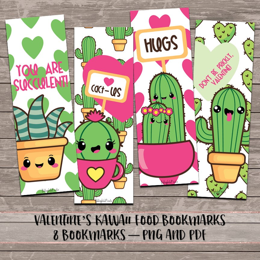 Kawaii Cactus  - Digital Bookmarks