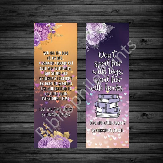 Love and Other Words Christina Lauren  Double Sided Bookmark - bibliophileprints