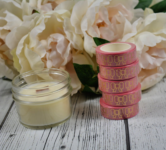 Pastel Pink and Gold Bow Washi