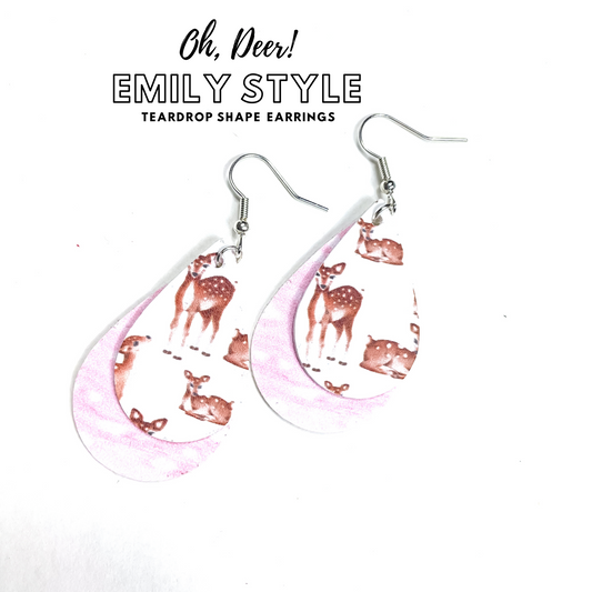 Oh, Deer! Layered Earrings | Emily Style Dangle Earrings | Layered Teardrop Shape