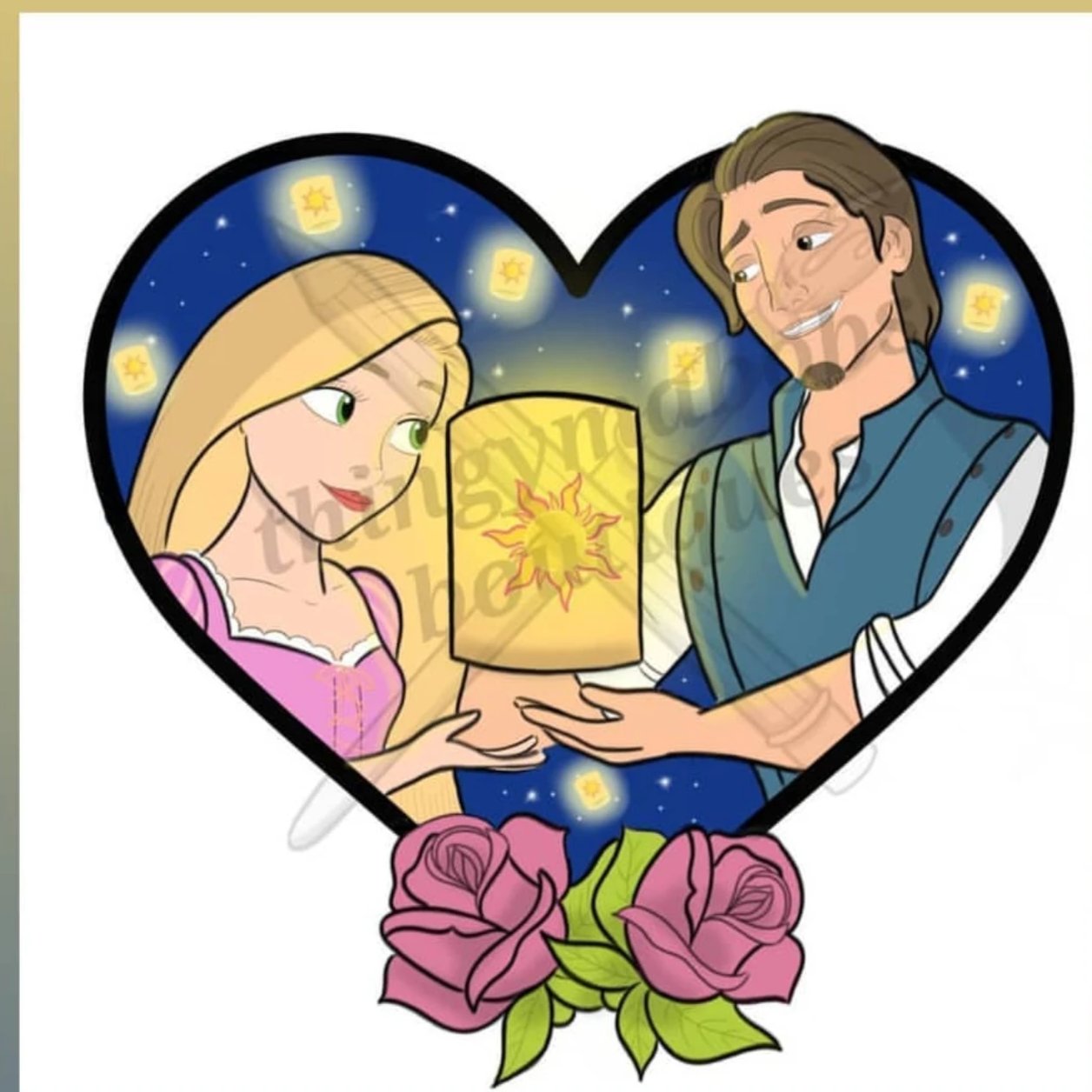 Rapunzel and Flynn Heart Enamel Pin - bibliophileprints