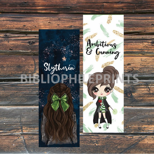 House of Cunning Girl Double Sided Bookmark - Brunette, Light skin