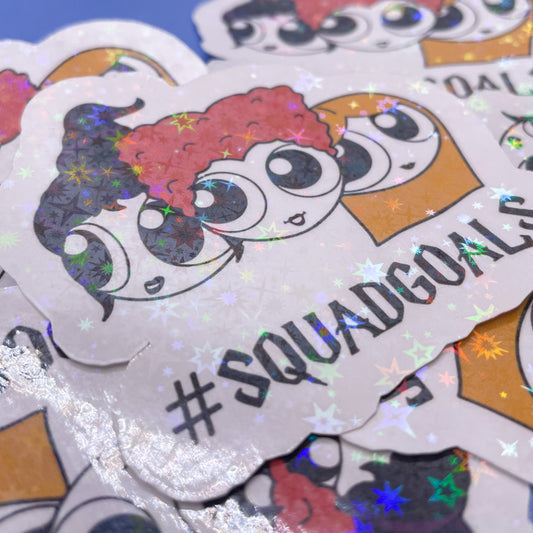 Squad Goals Halloween Witches Sticker - Planner Sticker - Computer Decal - Sparkly Sticker