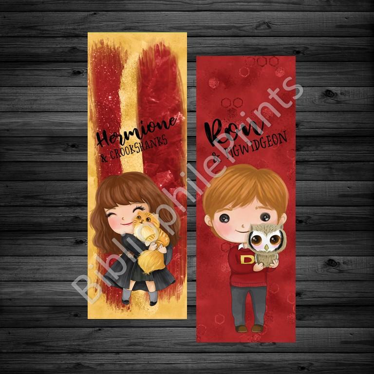 Ron and Hermionie Double Sided Bookmark - bibliophileprints